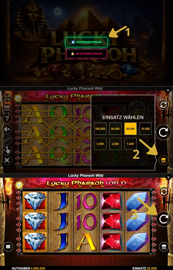 Lucky Pharaoh Demo öffnen
